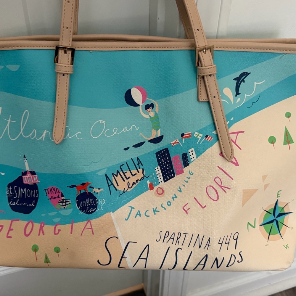 Spartina 449 Sea Islands Tote - Blue and Tan